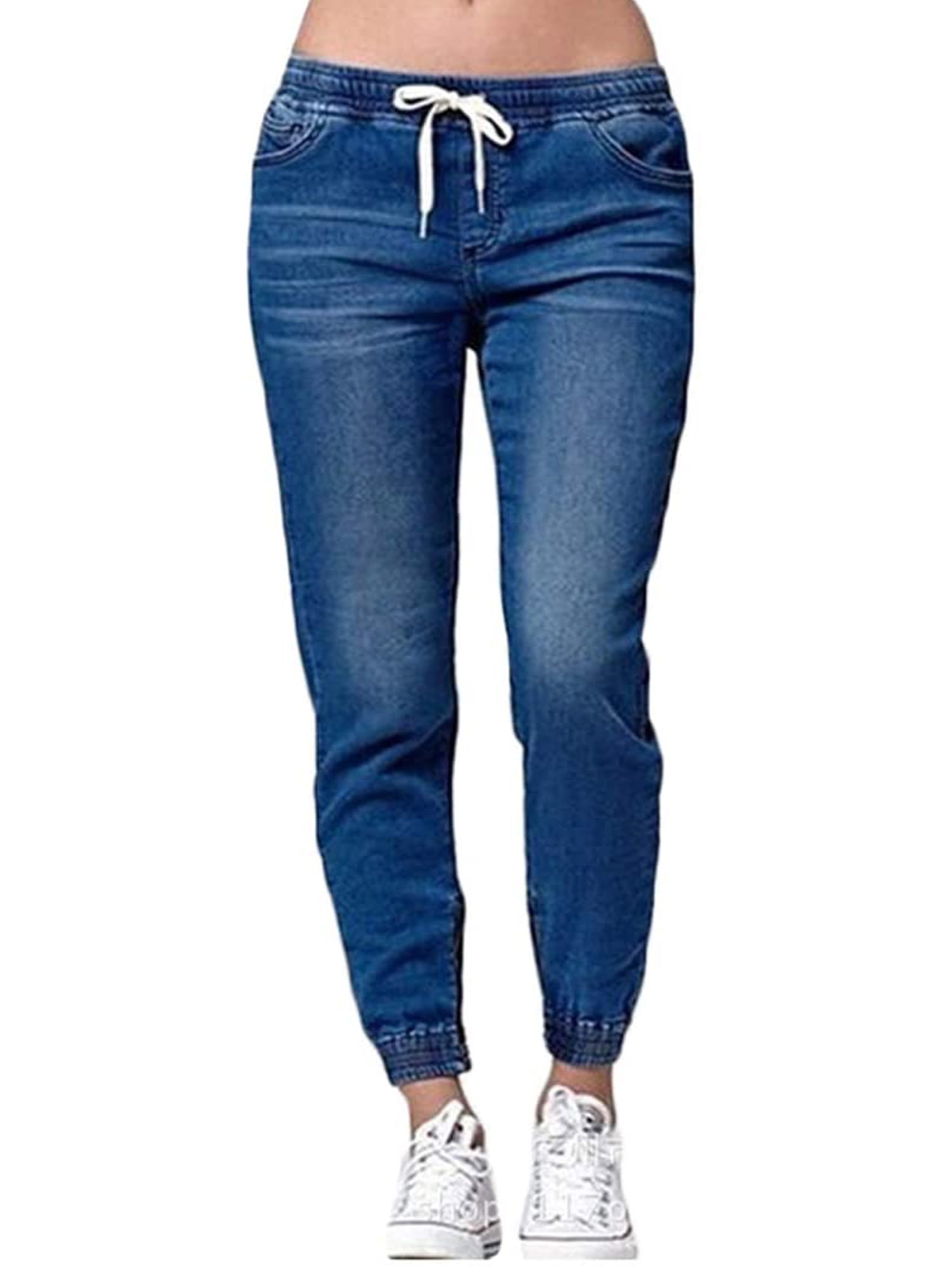 elastic waist stretch jeans