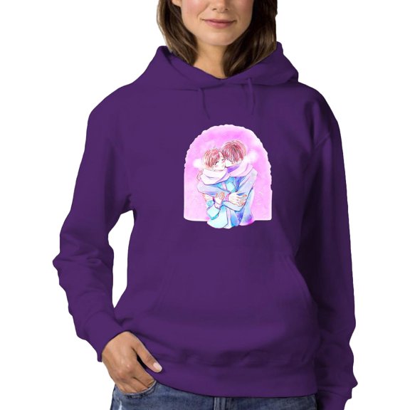 Anime Couple W Scarf Hoodie Women -Image by Shutterstock, Female x-Large