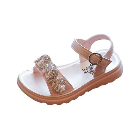 

Binmer Infant Kids Baby Girls Pearl Crystal Butterfly Single Princess Shoes Sandals