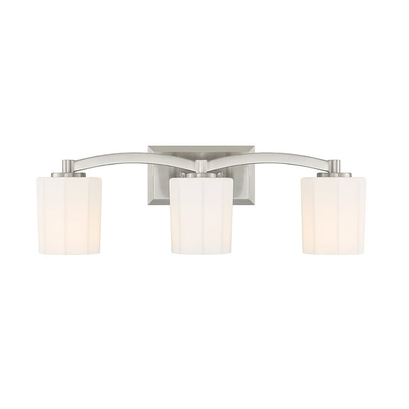 Satin Nickel Three Light Bathroom Vanity from the Whitney Collection
