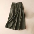 thumbnail image 2 of Landzoo Women'S Casual Half Skirt A Line Skirt Summer Cotton Medium Length Elastic Waist Large Skirt Comfortable Casual Women's Skirt, 2 of 3