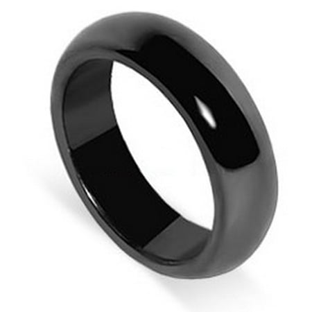 Hematite Ring - Gem Avenue Simulated Hematite 6mm Band