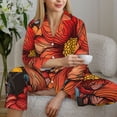 thumbnail image 6 of Naloa Colorful Vintage Floral Pattern Pajamas for Women Set, Womens Pajama Sets, Lounge Sets for Women, 2pjs for Women-Small, 6 of 7