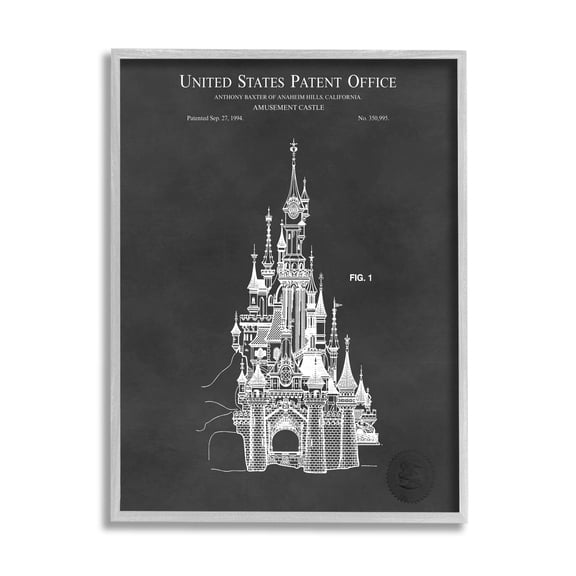 Stupell Industries Detailed Castle Diagram Chart Graphic Art Gray Framed Art Print Wall Art, Design by Karl Hronek