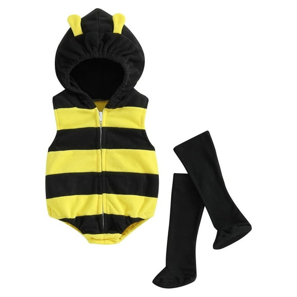 PMVFHDE Clearance Fall Jumpsuit for Boy 2025 Baby Cartoon Animals Toddler Girl Boy Outfits Clothes Hooded Romper Jumpsuit With Long Socks Yellow,18-24 Months