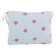 thumbnail image 1 of Bolsa de Maquillaje Cuadrada Mediana de Rayas Acolchadas de Fresa Única para Viajes Azul de Poliéster, 1 of 6