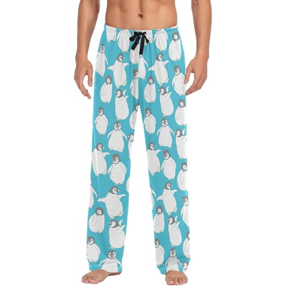 GZHJMY Penguin Pajama Pants for Men, Lounge Pants Lightweight Men Pajama Bottoms with Drawstring Pockets, Christmas New Year Birthday Gifts, Medium