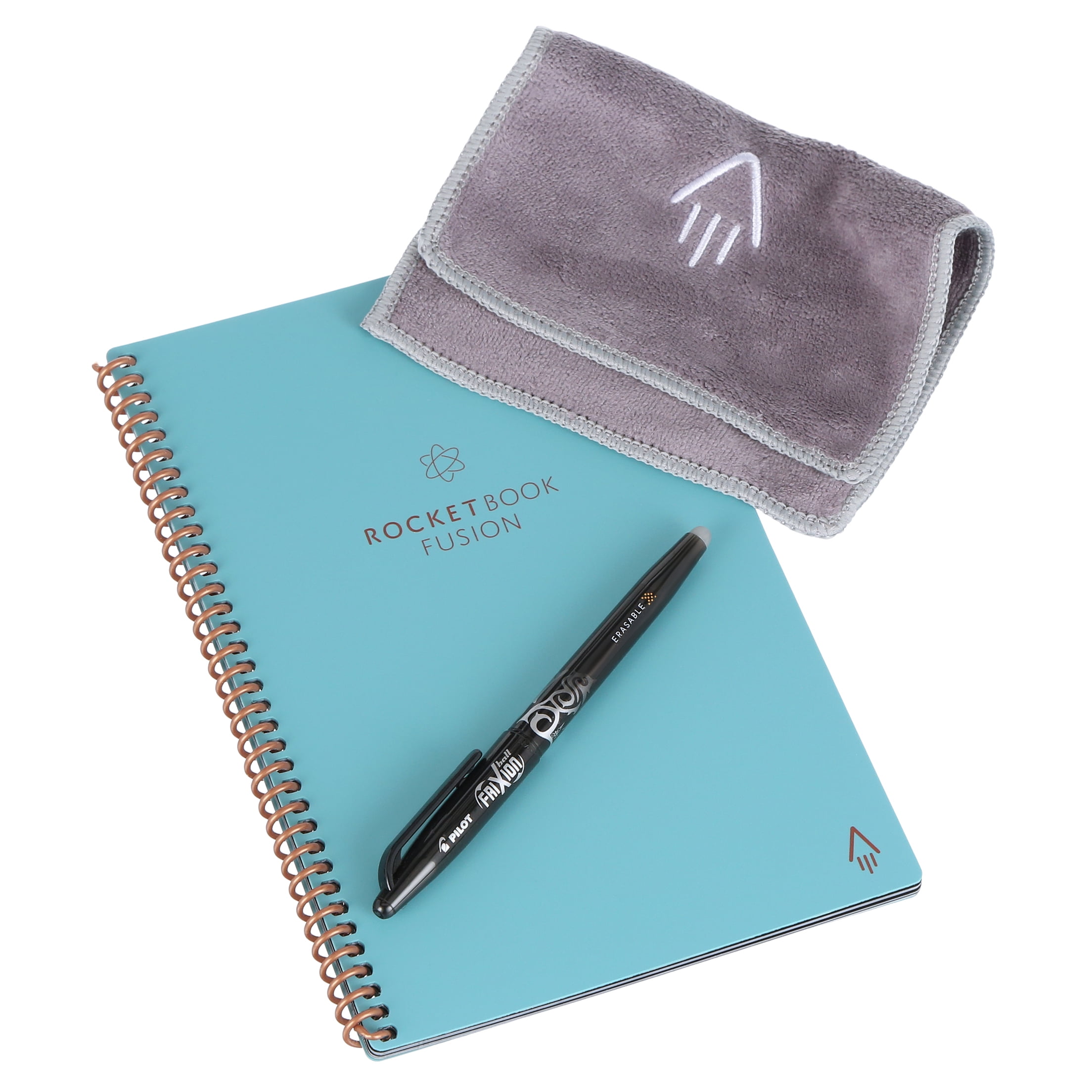 Rocketbook Fusion Smart Reusable Spiral Notebook, Teal, Executive Size Eco-Friendly Notebook (6" x 8.8"), Planner, Task List, Calendar and More, Includes 1 Pen and Microfiber Cloth