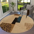 thumbnail image 5 of Beige Area Rug 7X7, Geometric Wool, Area Rugs, Hallway Living room, Round Carpet, 5 of 7