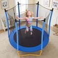 thumbnail image 4 of Arspjes 5.5 FT Trampoline for Kids,Indoor Outdoor Trampoline with Safety Enclosure Net,U-Shaped Stable Legs, Foam Padded Poles,Blue, 4 of 14