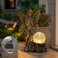 thumbnail image 2 of Solar Fairy Garden Statue, Outdoor Waterproof Resin Fairy Sculpture with LED Crackle Glass Ball for Patio Yard Lawn Garden Decor, 2 of 7