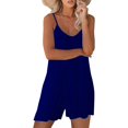 thumbnail image 2 of ORUYROP SNUGWIND Femmes Casual Sans Manches Sangle Lâches Combinaisons Réglables Stretch Shorts Romper avec Poches, 2 of 5