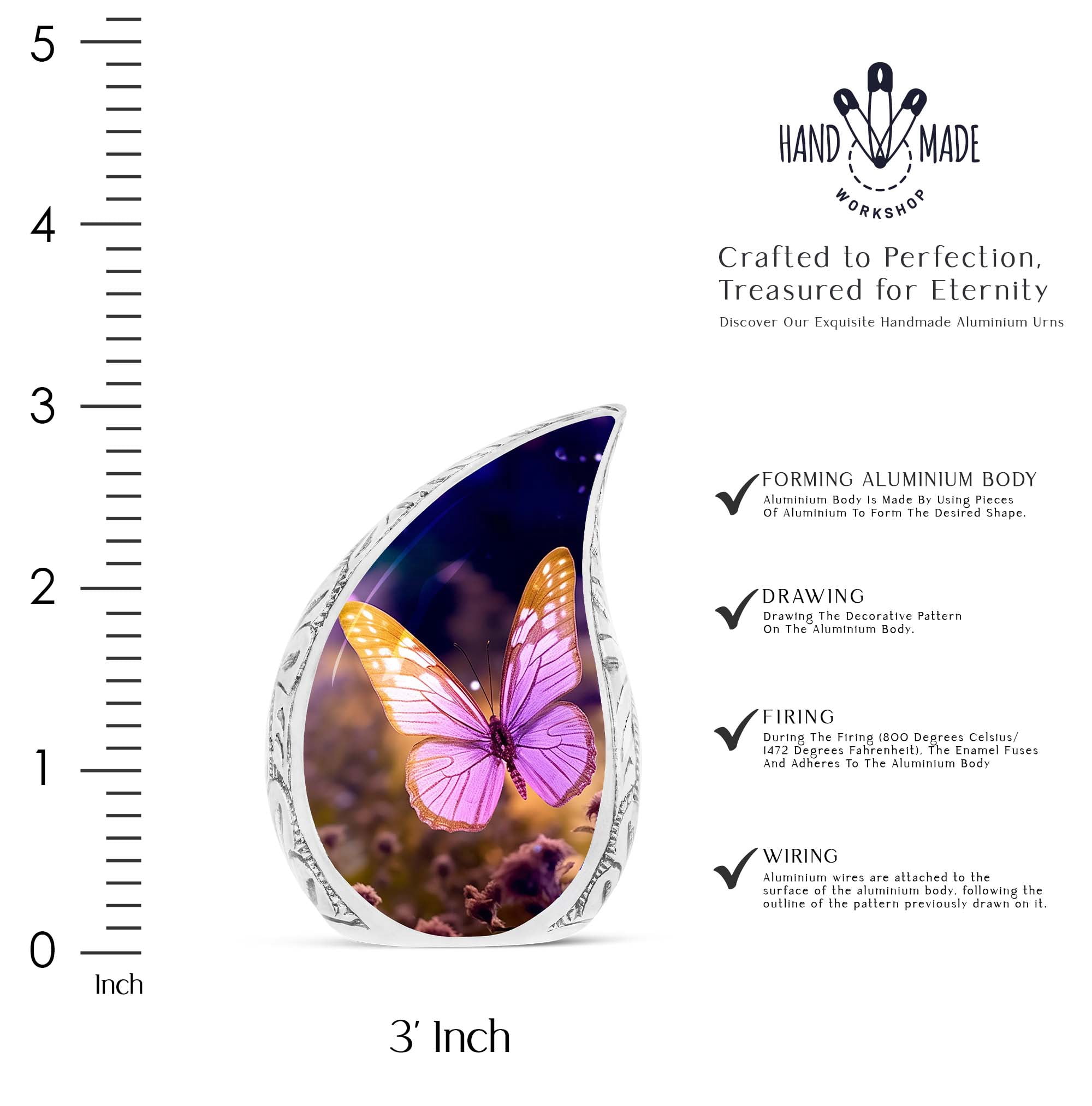 SUBSH Butterfly - Cremation Urns - Small Cremation Urns For Human Ashes - Cremation Urn - Pack Of 4 - Cremation Urns For Adult Ashes - Keepsake Urns For Ashes Small
