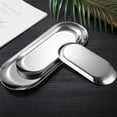 thumbnail image 3 of Oval Stainless Steel Trays Storage Tray For Tea Fruit Cosmetics Jewelry Display, 3 of 7