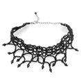 thumbnail image 1 of Alamode LO4722-16 Women Rhodium Brass Necklace with Synthetic in Jet - 16 in., 1 of 1