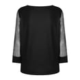 thumbnail image 4 of Summer Savings Clearance 2023! Loopsun T shirts for Women Blouses for Women, Women Print Mesh Long Sleeve V-neck Blouse Pullover Tunic Tops Shirt Black A, 4 of 5