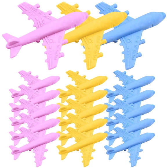 MasteelfCA 18Pcs Airplane Erasers Student Stationery Cartoon Rubbers Airplane Style Erasers Airplane Toys