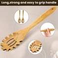 thumbnail image 3 of 2 Pcs Wooden Pasta Spoons, Pasta Servers with Teeth, Spaghetti Strainers, Pasta Forks, Pasta Serving Spoons, Noodle Spoons for Kitchen Cooking, 3 of 5