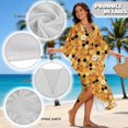 thumbnail image 6 of FKELYI Women's Kaftan Plus Size Swimwear Coverup for Summer Beach Cover Up Batwing Sleeves Beachwear Daisy Flower Honeycomb Print V-Neck Maxi Beach Dress Loungewear, 6 of 7