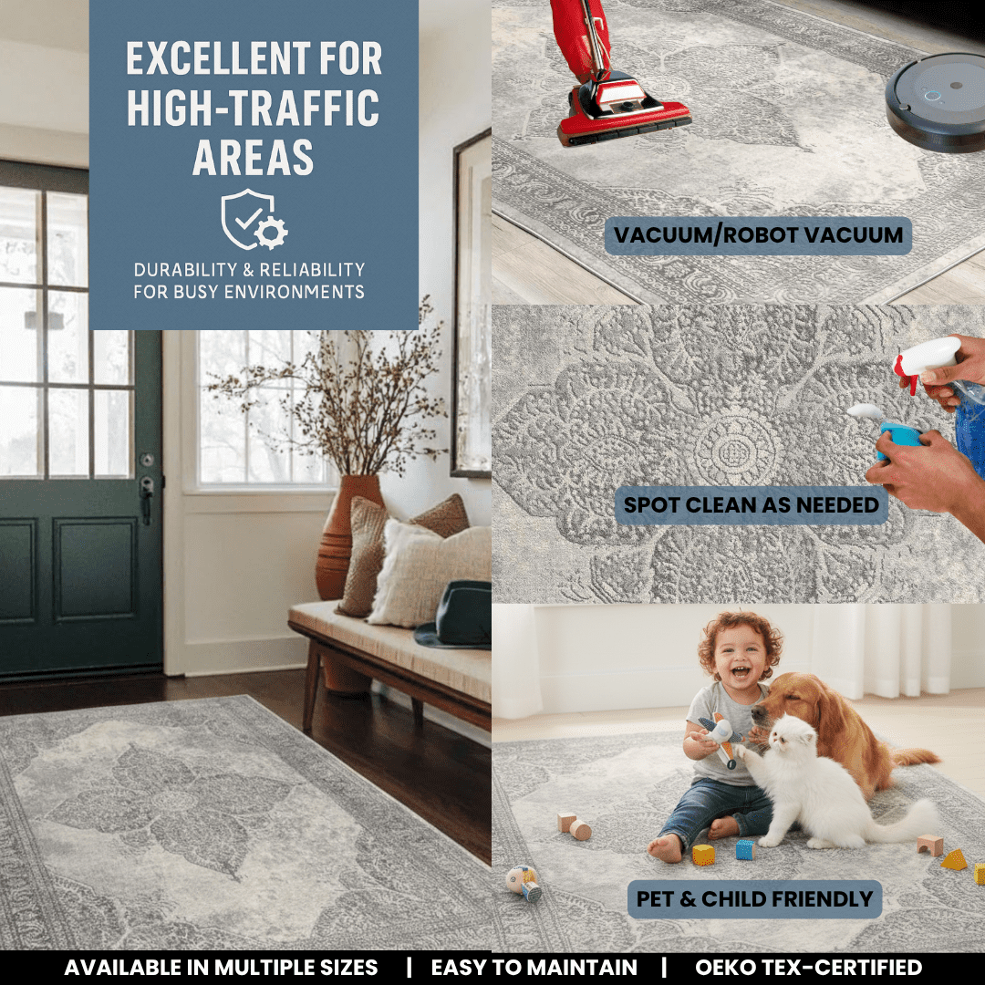 Rug Branch Havana 2' x 19' (Exact Size: 2'3" 19') Moroccan Indoor Runner Rug, Grey Beige, South-Western - Entryway, Hallway, Bathroom, and Kitchen