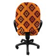 thumbnail image 3 of Ethnic Office Chair Slipcover, Repetitive Folkloric Ornaments Warm Colors, Protective Stretch Decorative Fabric Cover, Standard Size, Orange Mustard, by Ambesonne, 3 of 5
