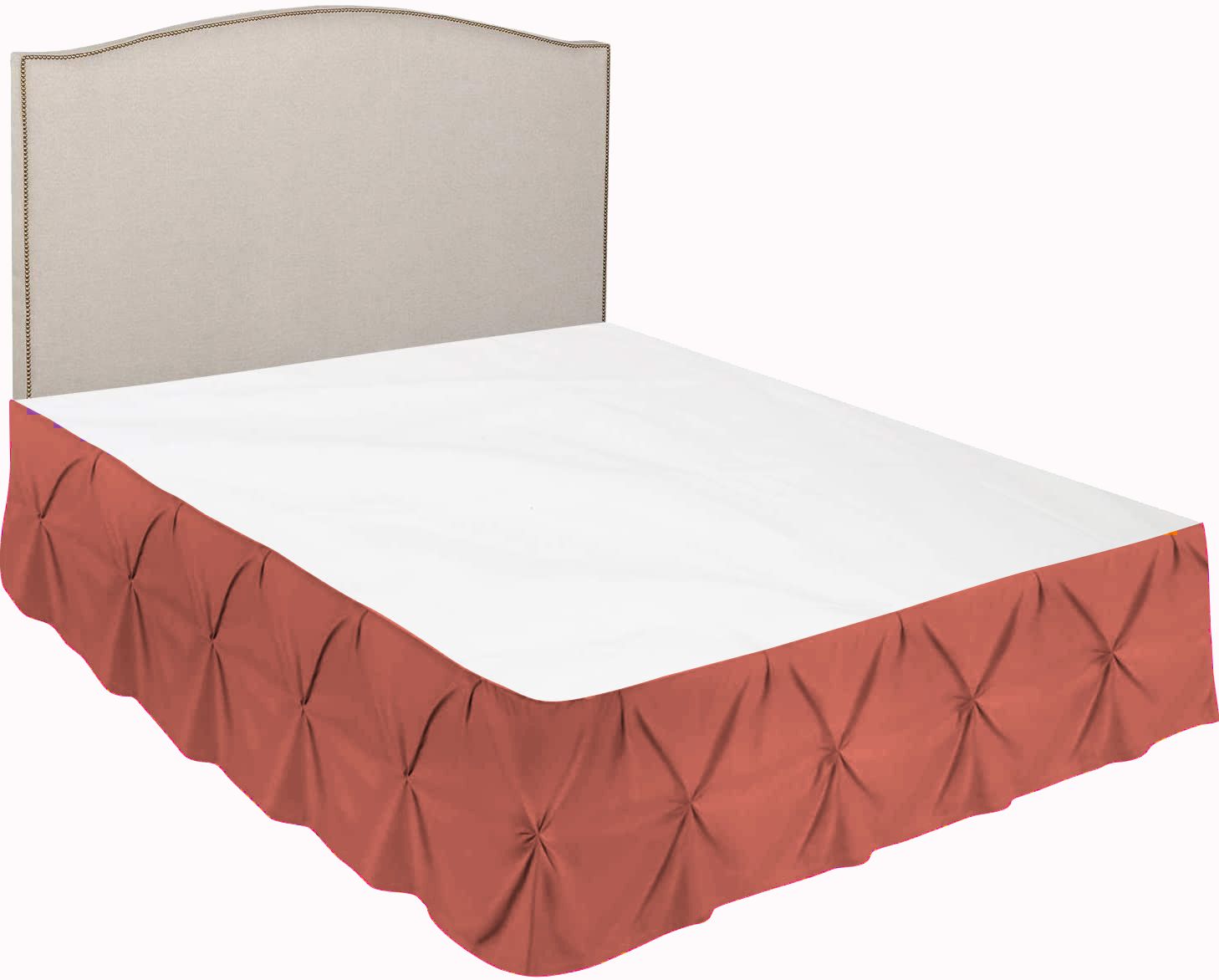 D.N.G. BEDDINGS 1 Piece Pinch Pleated Bed Skirt, 10 Inch Deep Pocket, 800 Thread Cotton 100% Egyptian Cotton, Twin XL Size (39" x 80") Inch, Solid Brick Red