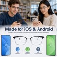 thumbnail image 3 of Genxenon Bluetooth Glasses with Photochromic Lenses for Men and Women,Voice Assistant,Hands-Free Calls,Silvery Metal Half Frame Unisex,Suitable for Meetings and Offices, 3 of 12