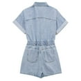 thumbnail image 4 of SRZYMJ Business Casual Jumpsuit for Women Stylish Women's Denim Jumpsuit Casual Summer Short Sleeve Romper Featuring Functional Pockets And Comfortable, 4 of 9