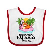 Inktastic Someone in the Bahamas Loves Me Boys or Girls Baby Bib