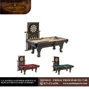 7.5 ft Billiard Pool Table with Cue Rack, Dartboard, and Game Accessories, Tan, by Barrington Billiards