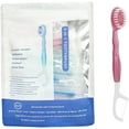 thumbnail image 1 of Disposable Toothbrushes with Toothpaste, 5 in 1 Mini Toothbrush & Floss & Tongue Scraper & Toothpick Set, Disposable Mini Toothbrushes with Toothpaste, Mini Portable Travel Set (Peach Flavor)-M, 1 of 7