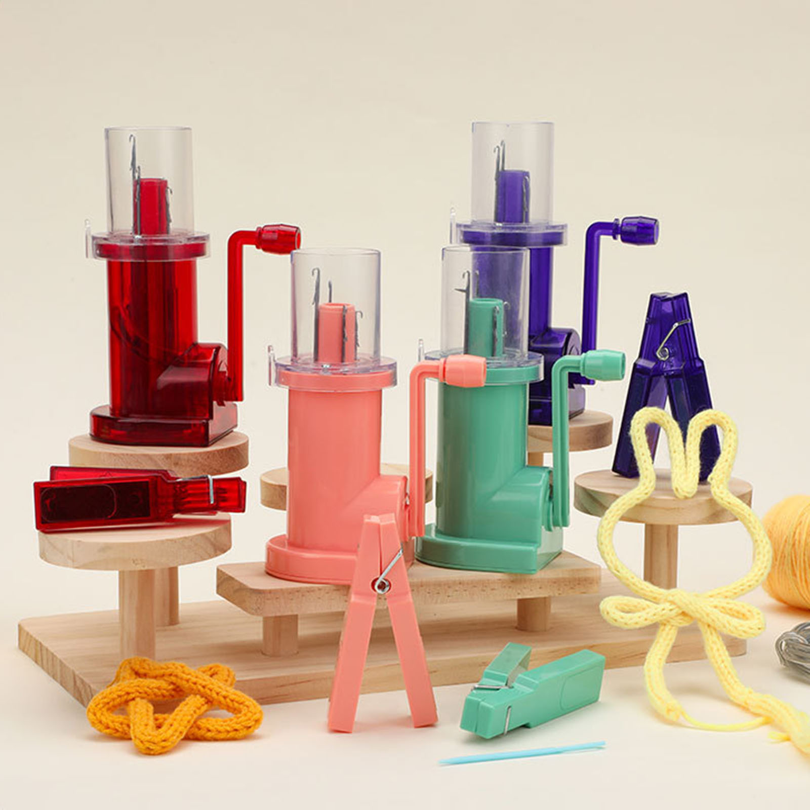 Household Hand Spool Hand Knitting Machine Craft Tool Needle Thread Tool Set for Weaving