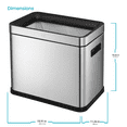 thumbnail image 3 of Home Zone Living 8.7 gal Kitchen Open Top Trash Can, Stainless Steel, 3 of 9