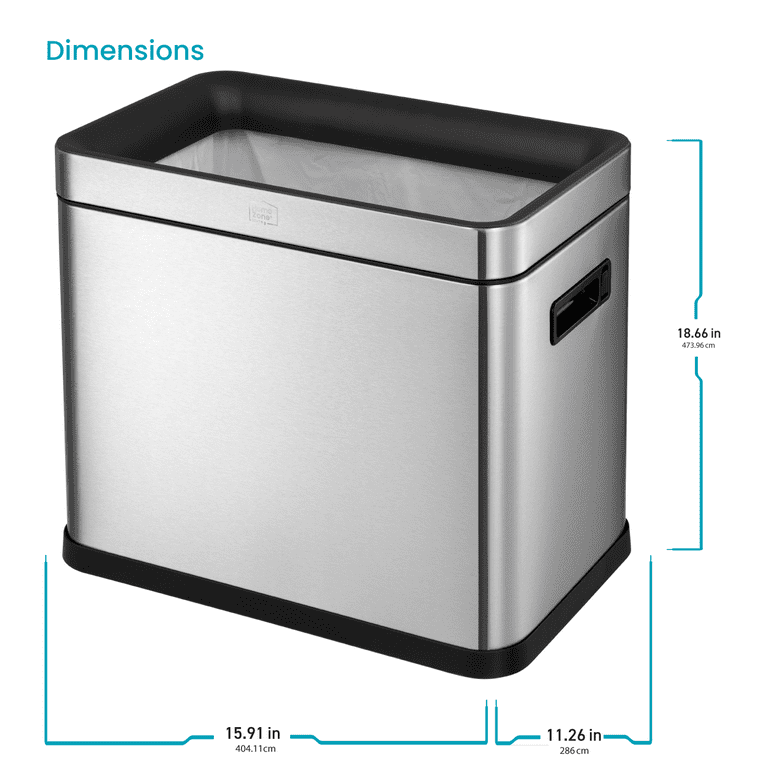 Home Zone Living 8.7 gal Kitchen Open Top Trash Can