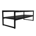 thumbnail image 6 of Touch Tv Stand, 42 Inch Black Metal Frame TV Stand with Open Storage – 2-Tier Anthracite Entertainment Center for Living Room, Media Console(Black Marble), 6 of 7