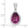 thumbnail image 2 of FJC Finejewelers 925 Sterling Silver Rhodium Plated CZ and Dk Purple Crystal Charm 27 x 13 mm, 2 of 6