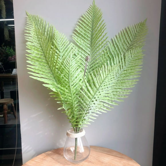 SPRING PARK Plastic Artificial Leaves Green Plants Fake Chrysalidocarpus Leaf Greenery for Floral Flower Arrangement Wedding Decoration