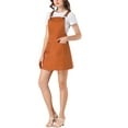 thumbnail image 4 of MODA NOVA Juniors Casual Adjustable Strap Above Knee Suspender Dress Brick Red XS, 4 of 6
