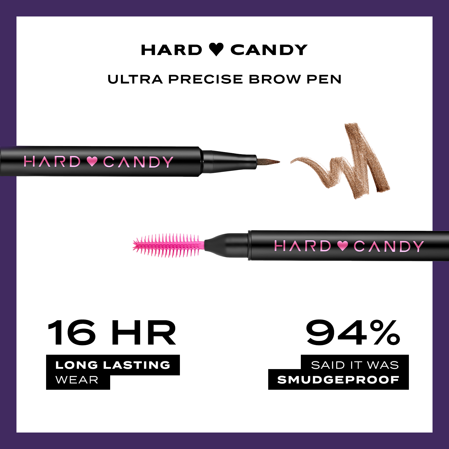 Hard Candy, Brow Pen, Ultra Precise + Waterproof, Brunette - image 3 of 4