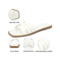 thumbnail image 4 of BLISSFUL STEP Women's Square Open Toe Slide Sandals Flat Slippers White (Size 5.5), 4 of 7