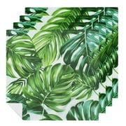 FACANNAP Leaf Guest Napkins Disposable Paper Green Leaves Dinner Hand Napkin for Bathroom Wedding Holiday Jungle Birthday Shower Decorative Towel 4 PCS
