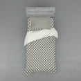 thumbnail image 2 of Ambesonne Abstract Bedding Set 4 Pcs, Lines Squares Lattice Art, Queen, Charcoal Grey Eggshell, 2 of 3