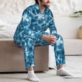 thumbnail image 7 of Sikiie Blue Tie Dye Mens Pajama Set, Soft Warm Long Sleeve Sleepwear, Cozy Button-Down Pjs for Men-Medium, 7 of 7