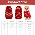 thumbnail image 3 of Dog Sweater, Red Heart Pattern Dog Sweater, Warm Knitted Dog Pullover with Love Design, Cute Pet Clothes for Small Medium Dogs, Cold Weather Apparel, 3 of 9