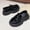 Black, variant on FSYBOA Girls Dress Shoes Size 13(Little Kids), Platform Sole Pull On Platform Sole Non Slip Kids Flat Shoes Black