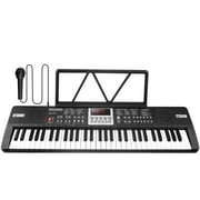 Elegant Choise Piano Keyboard for Kids 61 Key Electric Organ with Music Stand and Microphone, Black