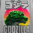 thumbnail image 2 of Godzilla Character Head Crew Neck Short Sleeve Heather Gray Women's Crop Top-Medium, 2 of 7