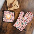 thumbnail image 5 of Pink Christmas Nutcracker Pattern Kitchen Oven Mitt and Pot Holder Sets 2 Pcs for Baking, Cooking and Grilling, Heat Resistant Up To 392 °F, 5 of 7