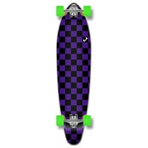 Yocaher Kicktail Longboard Complete - Checker Purple