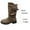 #077-Khaki, variant on Women's Winter Knee High Boots - Mid Heel Chunky Heel Round Toe Slip On Boots with Buckle Closure, Solid Color Casual Boots for Daily Wear